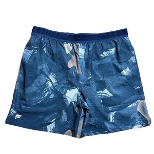 NEW Fabletics Men's The Fundamental Shorts Lined 7" Abstract Blue Size XL